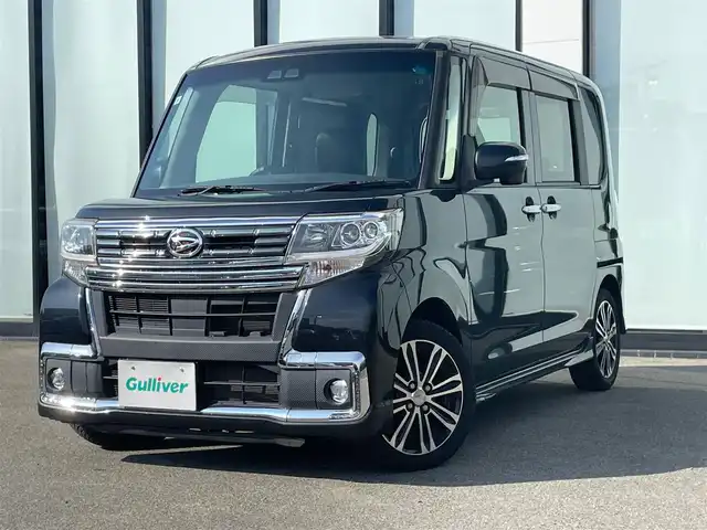 ダイハツ タント カスタム RS トップED SA Ⅲ 大阪府 2017(平29)年 2.4万km ブラックマイカメタリック 社外ナビ/   フルセグTV/CD/DVD/Bluetooth/USB　　/バックカメラ/衝突軽減ブレーキ/リアコーナーセンサー　/両側パワースライドドア　　/前方ドライブレコーダー　/純正フロアマット　/両側パワースライドドア　/シートヒーター（運転席/オートマチックハイビーム　/ハーフレザーシート　/純正１５インチアルミホイール/ＥＴＣ/LEDヘッドライト/禁煙車