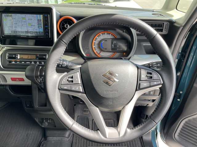 スズキ スペーシア ギア HYBRID XZ 愛知県 2021(令3)年 3.6万km デニムブルー ガンメタリック 2トーン SDAナビ/両側パワードア/レーダークルーズコントロール/シートヒーター/バックカメラ/コーナーセンサー/ルーフレール/LEDヘッドライト/オートマチックハイビーム/ETC/衝突軽減システム/フルセグ/CD DVD/Bluetooth/ステアリングスイッチ/スマートキー/プッシュスタート