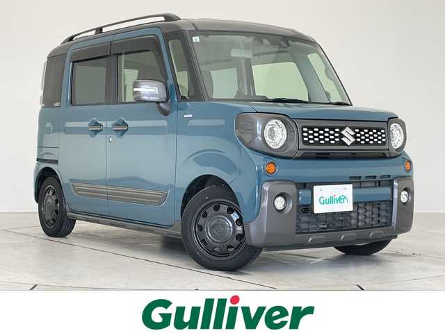 スズキ スペーシア ギア HYBRID XZ 愛知県 2021(令3)年 3.6万km デニムブルー ガンメタリック 2トーン SDAナビ/両側パワードア/レーダークルーズコントロール/シートヒーター/バックカメラ/コーナーセンサー/ルーフレール/LEDヘッドライト/オートマチックハイビーム/ETC/衝突軽減システム/フルセグ/CD DVD/Bluetooth/ステアリングスイッチ/スマートキー/プッシュスタート