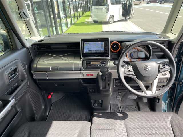 スズキ スペーシア ギア HYBRID XZ 愛知県 2021(令3)年 3.6万km デニムブルー ガンメタリック 2トーン SDAナビ/両側パワードア/レーダークルーズコントロール/シートヒーター/バックカメラ/コーナーセンサー/ルーフレール/LEDヘッドライト/オートマチックハイビーム/ETC/衝突軽減システム/フルセグ/CD DVD/Bluetooth/ステアリングスイッチ/スマートキー/プッシュスタート