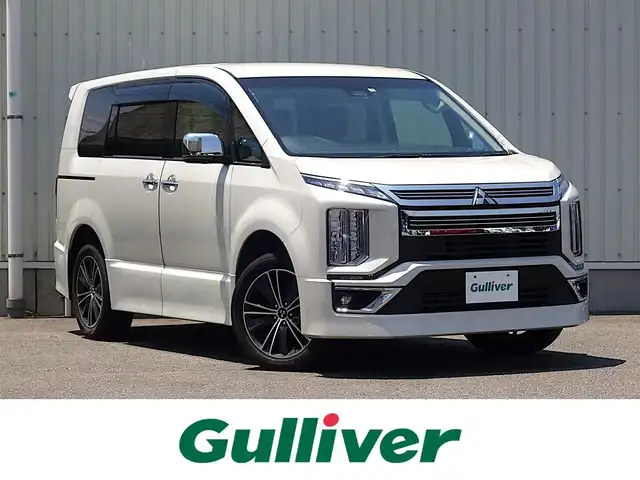 三菱 デリカＤ：５ アーバンギア G パワーパッケージ 山形県 2019(令1)年 8万km ウォームホワイトパール 4WD/純正メモリナビ/　　【CD DVD BT フルセグ USB】/全周囲カメラ/両側パワースライドドア/レーダークルーズコントロール/LEDオートヘッドライト/パワーシート/シートヒーター/純正18インチアルミホイール/ドライブレコーダー/アイドリングストップ/ステアリングスイッチ/パドルシフト/IC付ターボ/BSM/電動格納ウィンカーミラー/フォグランプ/スマートキー/ETC2.0
