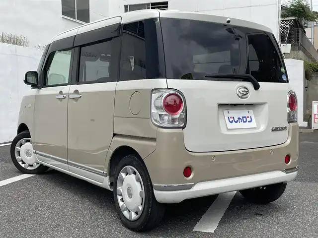 ダイハツ ムーヴ キャンバス X メイクアップ リミテッド SAⅢ 千葉県 2018(平30)年 9.4万km パールホワイトⅢ/ナチュラルベージュマイカメタリック 2トーン (株)IDOMが運営する【じしゃロン八千代店】の自社ローン対象車両になります。こちらは現金またはオートローンご利用時の価格です。自社ローンご希望の方は別途その旨お申付け下さい/純正ナビ（CD・DVD・BT接続可）/フルセグテレビ/アラウンドビューモニター/ETC/スマートアシスト３/両側パワースライドドア