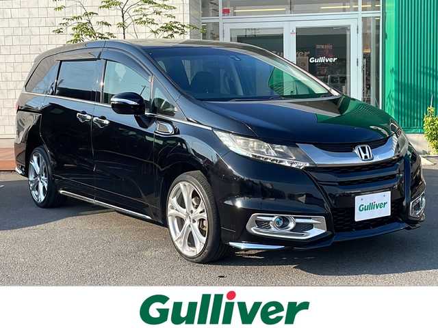ホンダ オデッセイ アブソルート 青森県 2013(平25)年 9.7万km クリスタルブラックパール 4WD/純正ナビ・フルセグTV/純正フリップダウンモニター/バックカメラ/両側パワースライドドア/合皮コンビシート/あんしんパッケージ/衝突軽減ブレーキ/クルーズコントロール/ステアリングリモコン/純正エンジンスターター/ビルトインETC/LEDヘッドライト/フォグランプ/社外19インチアルミ/スマートキー/プッシュスタート