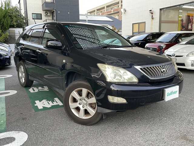 トヨタ ハリアー 240G 福岡県 2009(平21)年 10.8万km ブラック ワンオーナー/純正メーカーナビ/バックカメラ/キーレス/スペアキー(キーレス無し)/ウッドコンビステアリング/ETC/取扱説明書/保証書
