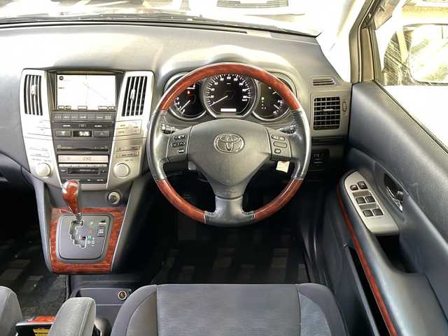 トヨタ ハリアー 240G 福岡県 2009(平21)年 10.8万km ブラック ワンオーナー/純正メーカーナビ/バックカメラ/キーレス/スペアキー(キーレス無し)/ウッドコンビステアリング/ETC/取扱説明書/保証書