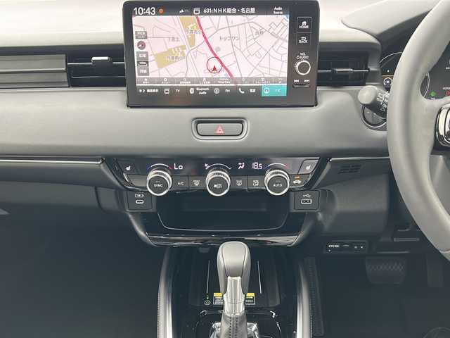 ホンダ ヴェゼル ハイブリッド e:HEV Z 岐阜県 2025(令7)年 0.1千km クリスタルブラックパール 登録時走行距離4km/純正９型ナビ/バックカメラ/スマートキー/プッシュスタート/スペアキー/ハーフレザーシート/電動リアゲート/純正アルミホイール/前後コーナーセンサー/レーンキープアシスト/クルーズコントロール/ステアリングヒーター/LEDヘッドライト/オートライト/フォグランプ/パーキングアシスト/ダウンヒルアシストコントロール/ＥＴＣ