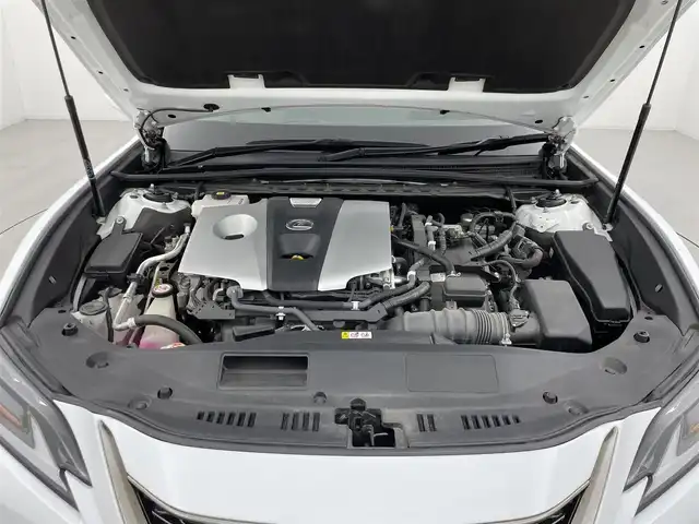 レクサス ＥＳ 300h Fスポーツ 群馬県 2021(令3)年 2.4万km ホワイトノーヴァガラスフレーク ムーンルーフ/TRDエアロ(フロント/サイド/リアアンダー)/TRDマフラー/＝＝＝＝＝/黒本革シート/シートヒーター/シートベンチレーション/パワーシート/ポジションメモリー/ステアリングヒーター/純正メーカーナビ/・CD/DVD/BD/SD（MSV）/USB/Bluetooth/Miracast/フルセグTV/パノラミックビューモニター/前後ドラレコ/パドルシフト/ビルトインETC２．０/追従クルーズコントロール/レクサスセーフティシステム/三眼LEDヘッドライト/オーライト/AHB/Fフォグ/パワートランク/R電動サンシェード/電動チルトステアリング