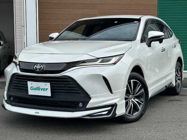 トヨタ ハリアー G 静岡県 2020(令2)年 4万km ホワイトパールクリスタルシャイン ワンオーナー/純正ナビ（BLUETOOTH/AUX)/Bカメラ/電動リアゲート/デジタルインナーミラー/レーダークルーズコントロール/ETC/LEDヘッドライト/オートライト/オートマチックハイビーム/ハーフレザーシート/D席パワーシート/純正18インチAW/USB入力端子/SOSコール/BSM/横滑り防止装置/コーナーセンサー/レーンキープアシスト/盗難防止装置/衝突軽減システム/スマートキー/スペアキー１/保証証/取扱説明書