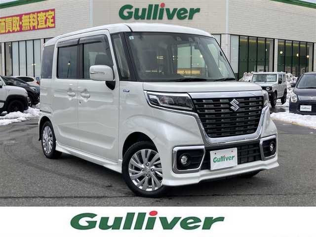 スズキ スペーシア カスタム HYBRID GS 鳥取県 2021(令3)年 0.8万km ピュアホワイトP 社外ナビ/ワンセグ/CD/BT/USB/前後ドライブレコーダー/社外ETC/運転席シートヒーター/衝突被害軽減システム/レーダークルーズコントロール/レーンキープアシスト/LEDヘットライト/LEDフォグライト/純正14インチアルミホイール/プッシュエンジンスタート/アイドリングストップ/パーキングアシスト