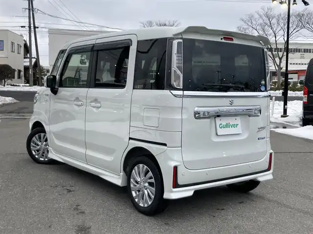 スズキ スペーシア カスタム HYBRID GS 鳥取県 2021(令3)年 0.8万km ピュアホワイトP 社外ナビ/ワンセグ/CD/BT/USB/前後ドライブレコーダー/社外ETC/運転席シートヒーター/衝突被害軽減システム/レーダークルーズコントロール/レーンキープアシスト/LEDヘットライト/LEDフォグライト/純正14インチアルミホイール/プッシュエンジンスタート/アイドリングストップ/パーキングアシスト