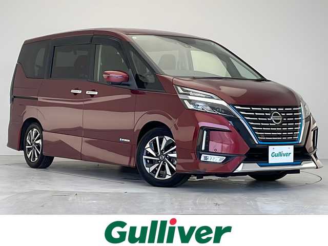 日産 セレナ e－パワー ハイウェイスター V 愛知県 2019(令1)年 2.2万km マルーンレッド プロパイロット/衝突軽減システム/フリップダウンモニター/全方位カメラ/クルーズコントロール/シートヒーター/コーナーセンサー/純正アルミホイール/ブラインドスポットモニター/LEDヘッドライト/ステアリングヒーター/リアオートエアコン/ドライブレコーダー/ETC/ステアリングスイッチ/スマートキー/プッシュスタート