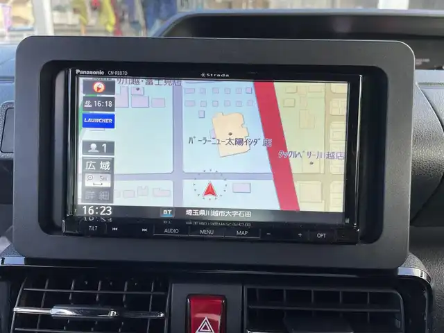 ダイハツ タント カスタム X 福岡県 2022(令4)年 3.8万km ブラックマイカメタリック 黒ハーフレザーシート/純正SDナビ/Bluetooth USB SD DVD CD/フルセグ/バックカメラ/両側パワースライドドア/シートヒーター/コーナーセンサー/レーンキープアシスト/純正14インチアルミホイール/LEDヘッドライト/スマートキー/ETC