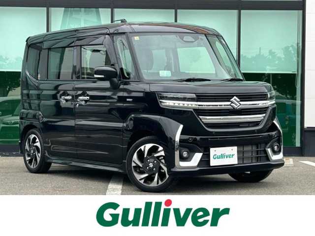 スズキ スペーシア カスタム HYBRID XS ターボ 和歌山県 2023(令5)年 0.8万km ブルーイッシュブラックパール3 社外ナビ/バックカメラ/フルセグTV/両側パワースライドドア/デュアルセンサーブレーキサポート/レーダークルーズコントロール/レーンキープアシスト/ドライブレコーダー/ETC/純正フロアマット/純正アルミホイール/シートヒーター/ステアリングヒーター/アイドリングストップ/LEDヘッドライト/フォグランプ/オートライト