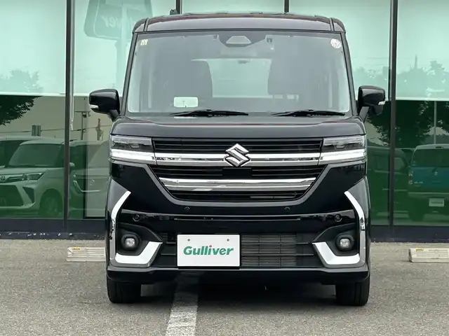 スズキ スペーシア カスタム HYBRID XS ターボ 和歌山県 2023(令5)年 0.8万km ブルーイッシュブラックパール3 社外ナビ/バックカメラ/フルセグTV/両側パワースライドドア/デュアルセンサーブレーキサポート/レーダークルーズコントロール/レーンキープアシスト/ドライブレコーダー/ETC/純正フロアマット/純正アルミホイール/シートヒーター/ステアリングヒーター/アイドリングストップ/LEDヘッドライト/フォグランプ/オートライト