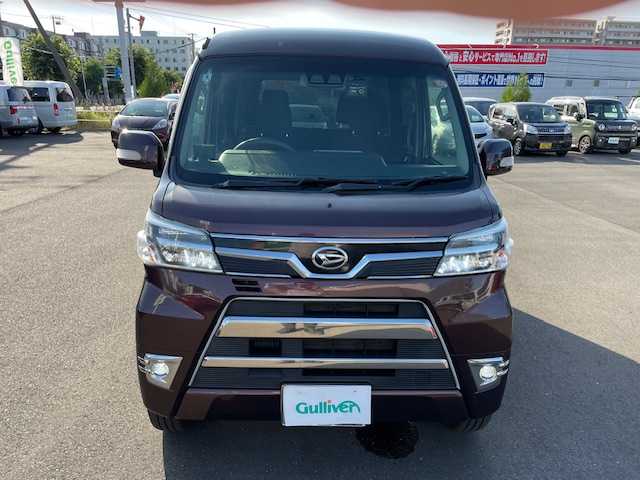 ダイハツ アトレー ワゴン カスタムターボRS LTD SAⅢ 道央・札幌 2018(平30)年 15.4万km プラムブラウンクリスタルマイカ スマートアシストIII/・衝突警報機能/・衝突回避支援ブレーキ機能（対車両・対歩行者）/・車線逸脱警報機能/・誤発進抑制制御機能（前方　後方）/・オートハイビーム/ワンオーナー/社外メモリナビ/フルセグテレビ/バックカメラ/アイドリングストップ/ドアバイザー/キーレスエントリー/片側パワースライドドア/ETC/LEDヘッドライト