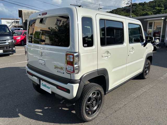 スズキ ハスラー HYBRID G 福岡県 2020(令2)年 3.4万km ピュアホワイトP KENWOODナビ/（ワンセグ・ラジオ・DVD・CD・iPad）/プリクラッシュセーフティー/クリアランスソナー/アイドリングストップ/横滑り防止システム/車線逸脱警報/USB/プッシュスタート/シートヒーター前席/ステアリングリモコン/純正フロアマット/オートライト/保証書/取扱説明書
