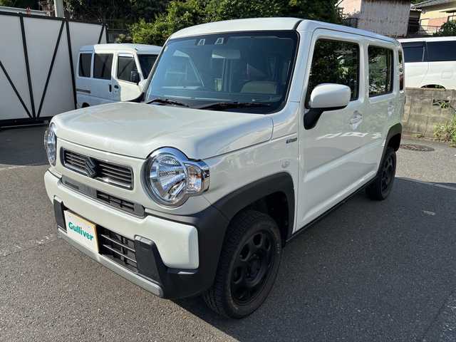 スズキ ハスラー HYBRID G 福岡県 2020(令2)年 3.4万km ピュアホワイトP KENWOODナビ/（ワンセグ・ラジオ・DVD・CD・iPad）/プリクラッシュセーフティー/クリアランスソナー/アイドリングストップ/横滑り防止システム/車線逸脱警報/USB/プッシュスタート/シートヒーター前席/ステアリングリモコン/純正フロアマット/オートライト/保証書/取扱説明書