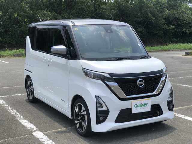 日産 ルークス HWS Gターボ プロパイロットED 福岡県 2020(令2)年 2.5万km チタニウムグレーM/シルキーホワイト ハイウェイスターGターボプロパイロットエディション/純正9インチナビ【MM320D-L】/　フルセグTV/CD/DVD/Bluetooth/アラウンドビューモニター/ETC/両側パワースライドドア/LEDヘッドライト/アイドリングストップ/ウィンカーミラー/ドアバイザー/純正フロアマット/プッシュスタート/保証書/取扱説明書/プロパイロット/インテリジェントエマージェンシーブレーキ/インテリジェントFCW/踏み間違い衝突防止アシスト/LDW（車線逸脱警報）/インテリジェントLI/インテリジェントDA/標識検知機能/先行車発進のお知らせ