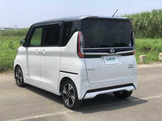 日産 ルークス HWS Gターボ プロパイロットED 福岡県 2020(令2)年 2.5万km チタニウムグレーM/シルキーホワイト ハイウェイスターGターボプロパイロットエディション/純正9インチナビ【MM320D-L】/　フルセグTV/CD/DVD/Bluetooth/アラウンドビューモニター/ETC/両側パワースライドドア/LEDヘッドライト/アイドリングストップ/ウィンカーミラー/ドアバイザー/純正フロアマット/プッシュスタート/保証書/取扱説明書/プロパイロット/インテリジェントエマージェンシーブレーキ/インテリジェントFCW/踏み間違い衝突防止アシスト/LDW（車線逸脱警報）/インテリジェントLI/インテリジェントDA/標識検知機能/先行車発進のお知らせ