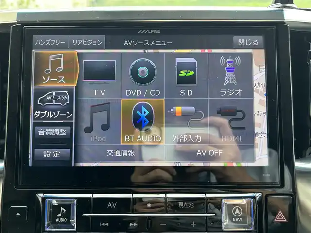 トヨタ アルファード SA Cパッケージ 長崎県 2016(平28)年 4.9万km グレーメタリック ワンオーナー/社外10インチナビ/（CD/DVD/BT/フルセグ）/フリップダウンモニター/バックカメラ/衝突軽減ブレーキ/レーダークルーズ/ETC/両側パワースライドドア/パワーバックドア/ハンドルヒーター/コーナーセンサー/社外20インチAW/純正18インチAW車載