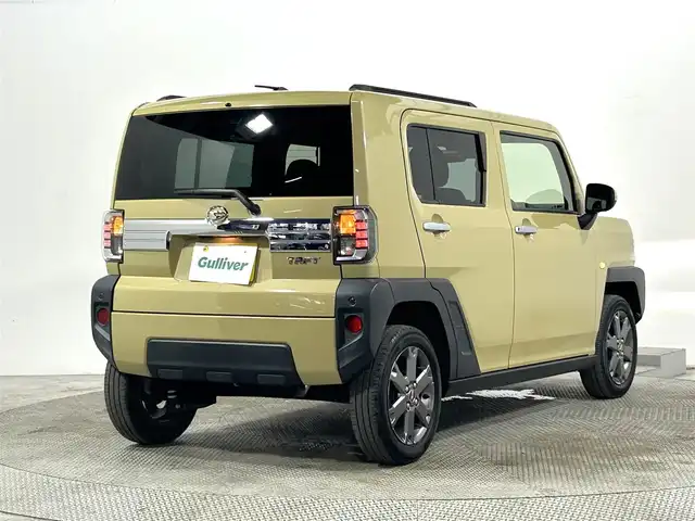 ダイハツ タフト G ターボ 大阪府 2021(令3)年 1.8万km サンドベージュメタリック ガラスルーフ 純正9incナビ(フルセグ/DVD再生/Bluetooth) 360カメラ ETC シートヒーター 衝突軽減 レーダークルコン クリアランスソナー レーンアシスト ルーフレール