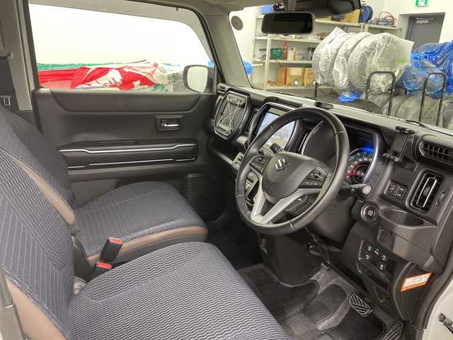 スズキ ハスラー Jスタイル ターボ 道央・札幌 2021(令3)年 4.5万km ピュアホワイトパール/ガンメタリック2トーン ・4WD/ターボ/・純正ナビ　フルセグ/BT/CD/DVD/USB/・デュアルカメラブレーキサポート/・レーダークルーズコントロール/・全方位カメラ/パドルシフト/・前席シートヒーター/・ステアリングスイッチ/・LEDオートライト/・オートマチックハイビーム/・スマートキー/プッシュスタート/・ダウンヒルアシスト/・アイドリングストップ/・ETC/社外ドライブレコーダー/・社外マフラー