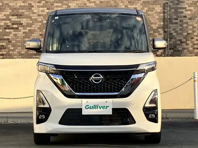 日産 ルークス HWS Gターボ プロパイロットED 静岡県 2021(令3)年 5.6万km チタニウムグレーM/シルキーホワイト 純正9インチナビ（CD/DVD/BT/フルセグ）/全方位カメラ/プロパイロット/純正ドライブレコーダー/純正ETC2.0/エンジンスタートボタン/保証書/取扱説明書/記録簿/パワーステアリング/パワーウィンドウ/アイドリングストップ/スマートキー/スペアキー1本/レーダークルーズコントロール/オートエアコン/USB入力端子/純正ETC2.0/純正ドライブレコーダー/純正フロアマット/ベンチシート/布シート/両側パワースライドドア/純正アルミホイール/ABS/横滑り防止装置/コーナーセンサー前後/レーンキープアシスト/オートライト/LEDヘッドライト/W+サイドエアバッグ/衝突軽減システム