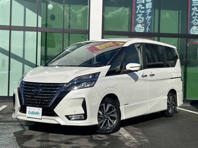 日産 セレナ ハイウェイスター G 和歌山県 2020(令2)年 2.9万km ブリリアントホワイトパール 純正10インチナビ/アラウンドビューモニター/デジタルインナーミラー/純正フリップダウンモニター/フルセグTV/Bluetooth/エマージェンシーブレーキ/クルーズコントロール/両側パワースライドドア/レザーシート/横滑り防止装置/レーンキープアシスト/ステアリングスイッチ/ドライブレコーダー/ETC/ブラインドスポットモニター/純正フロアマット/プッシュスタート/ロールサンシェード/純正18インチアルミホイール