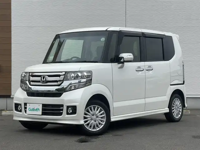 ホンダ Ｎ ＢＯＸ カスタム G Lパッケージ 秋田県 2016(平28)年 6.3万km プレミアムホワイトパールⅡ 純正ナビ/LEDヘッドライト/４WD/フルセグ/バックカメラ/スマートキー/社外アルミ/片側パワスラ/アイドリングストップ/プッシュスタート/前席シートヒーター/ステアリングスイッチ/純正エンジンスターター/純正フロアマット/純正ドアバイザー/オートライト/オートエアコン/パワーステアリング/パワーウィンドウ/横滑り防止/電動格納ウィンカーミラー