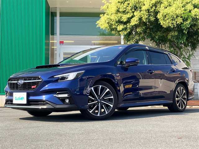 スバル レヴォーグ 1．8STIスポーツ EX 静岡県 2021(令3)年 4.1万km ラピスブルーP エンジンスタートボタン/パワーステアリング/パワーウィンドウ/AWD/MTモード付きAT/ターボ/スマートキー/オートエアコン/クルーズコントロール/USB入力端子/ETC/純正ナビ（BT/フルセグ）/バックカメラ/電動リアゲート/純正フロアマット/D席N席パワーシート/レザーシート/全席シートヒーター/純正18インチアルミホイール/ABS/横滑り防止装置/コーナーセンサー/レーンキープアシスト/オートライト/LEDヘッドライト/W+サイドエアバック/衝突軽減システム/デジタルインナーミラー/アイサイト