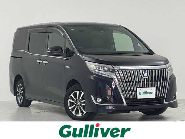 トヨタ エスクァイア ハイブリッド Gi プレミアムパッケージ 大阪府 2019(平31)年 4.8万km スパークリングブラックパールクリスタルシャイン トヨタセーフティセンス/　・プリクラッシュセーフティ　PCS/　・レーントレーシングアシスト　LTA/　・レーンディパーチャーアラート　LDA/　・クルーズコントロール/　・ロードサインアシスト　RSA/　・フロントクロストラフィックアラート　FCTA/　・リアクロストラフィックアラート　RCTA/　・プロアクティブドライビングアシスト　PDA/　・発信遅れ告知機能　TMN/純正ナビ/　CD/DVD/フルセグ/Bluetooth/バックカメラ/両側パワースライドドア/ハーフレザーシート/前席シートヒーター/LEDオートライト/フォグランプ/オートマチックハイビーム/スマートキー/ステアリングヒーター/ステアリングスイッチ/ビルトインETC/純正15インチアルミホイール/後席サンシェード/電動格納ウィンカーミラー/純正フロアマット/ドアバイザー
