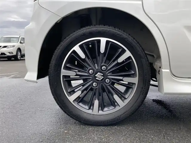 スズキ スペーシア カスタム HYBRID XS ターボ 静岡県 2018(平30)年 8.9万km ピュアホワイトP デュアルセンサーブレーキサポート/純正メモリーナビ(CN-RZ765W)/　AM FM CD DVD Bluetooth USB SD/ビルトインETC/前後方ドライブレコーダー/LEDオートヘッドランプ/レーダークルーズコントロール/シートヒーター(運転席)/両側パワースライドドア/リアクリアランスソナー/レザー調シートカバー/純正15インチアルミホイール/リアロールサンシェード/パドルシフト/フルセグTV/バックモニター