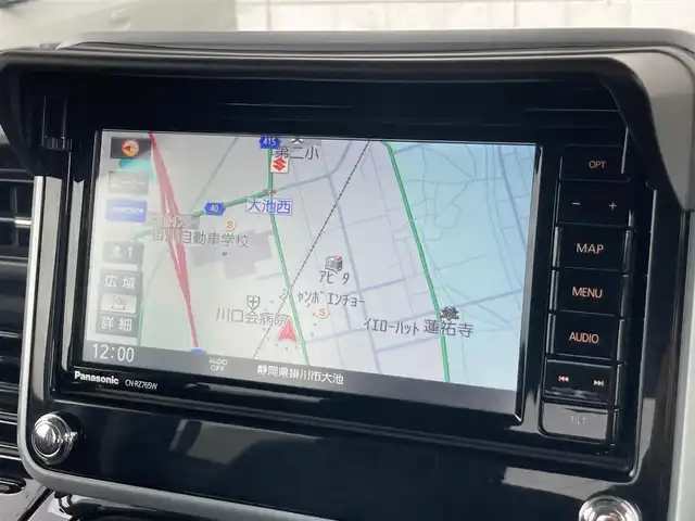 スズキ スペーシア カスタム HYBRID XS ターボ 静岡県 2018(平30)年 8.9万km ピュアホワイトP デュアルセンサーブレーキサポート/純正メモリーナビ(CN-RZ765W)/　AM FM CD DVD Bluetooth USB SD/ビルトインETC/前後方ドライブレコーダー/LEDオートヘッドランプ/レーダークルーズコントロール/シートヒーター(運転席)/両側パワースライドドア/リアクリアランスソナー/レザー調シートカバー/純正15インチアルミホイール/リアロールサンシェード/パドルシフト/フルセグTV/バックモニター