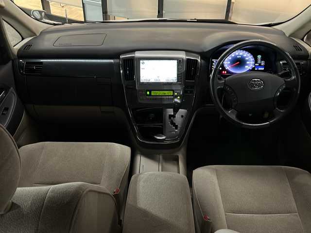 トヨタ アルファードハイブリット Gエディション 山形県 2007(平19)年 8.3万km ホワイトパールクリスタルシャイン 4WD/禁煙車/クルーズコントロール/横滑り防止装置/前後コーナーセンサー/福祉車両/両側パワースライドドア/電動リアゲート/純正ナビ/バックカメラ/オートライト/フォグランプ/前後ドライブレコーダー/ステアリングスイッチ/ETC/社外AW/純正フロアマット/電動格納ウィンカーミラー/スマートキー×2/ドアバイザー