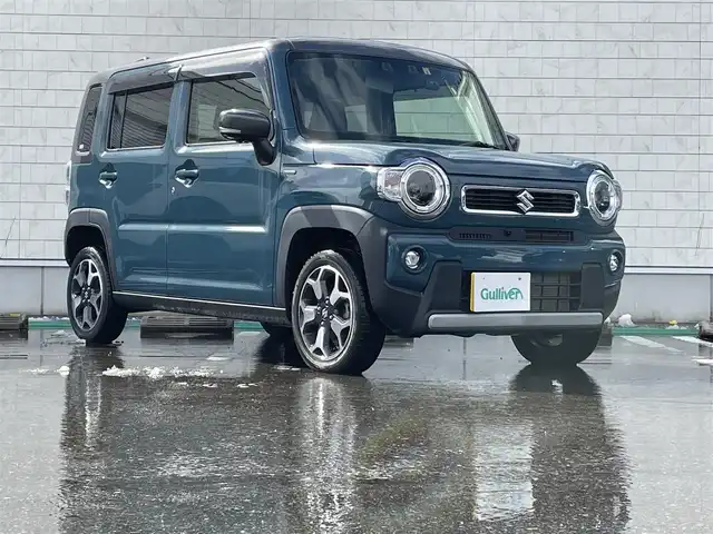 スズキ ハスラー HYBRID X 富山県 2020(令2)年 5.1万km デニムブルー ガンメタリック 2トーン ４WD/純正メーカーナビ＆フルセグTV/（CD＆DVD＆BT＆USB)/アラウンドビューモニター/デュアルカメラブレーキ/前席シートヒーター/ETC/前後ドラレコ/オートライト/フォグランプ/ウィンカーミラー/LEDライト/アイドリングストップ/純正アルミホイール/プッシュスタート/スマートキー