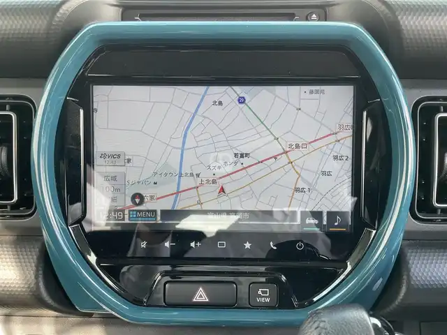 スズキ ハスラー HYBRID X 富山県 2020(令2)年 5.1万km デニムブルー ガンメタリック 2トーン ４WD/純正メーカーナビ＆フルセグTV/（CD＆DVD＆BT＆USB)/アラウンドビューモニター/デュアルカメラブレーキ/前席シートヒーター/ETC/前後ドラレコ/オートライト/フォグランプ/ウィンカーミラー/LEDライト/アイドリングストップ/純正アルミホイール/プッシュスタート/スマートキー