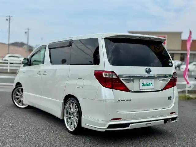 トヨタ アルファードハイブリット SR 滋賀県 2012(平24)年 13.5万km ホワイトパールクリスタルシャイン ワンオーナー/アルパイン8インチフルセグナビ/　フルセグ Bluetooth CD DVD HDD/バックカメラ/アルパインフリップダウンモニター/サンルーフ/パワーバックドア/両側パワースライドドア/KENSTYLEエアロ/WORK20インチアルミ/Clazzio革調シートカバー/クルーズコントロール/クリアランスソナー/ビルトインETC/フロアマット/ドアバイザー/スマートキー×2/プッシュスタート