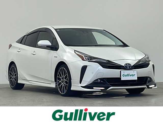 トヨタ プリウス A 千葉県 2019(平31)年 3.8万km ホワイトパールクリスタルシャイン 禁煙車/TEDエアロ/TRD18インチアルミホイール/トヨタセーフティセンス/　・レーダークルーズコントロール/　・プリクラッシュセーフティ/　・オートマチックハイビーム /　・レーンディパーチャーアラート（LDA）/　・ブラインドスポットモニター/　・コーナーセンサー /純正9インチメモリナビ/　CD/DVD/BT/フルセグTV/HUD/ビルトインETC/バックカメラ/革巻きステアリング/ステアリングスイッチ/LEDヘッドライト