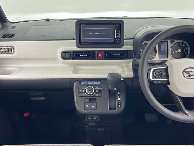 ダイハツ ムーヴ キャンバス ストライプス G 秋田県 2022(令4)年 1.7万km シャイニングホワイトパール/ファインミントメタリック 4WD/スマートアシスト/社外SDナビ/　　CD/DVD/Bluetooth/フルセグ/バックカメラ/両側パワースライドドア/LEDオートライト/LEDフォグランプ/オートマチックハイビーム/前席シートヒーター/コーナーセンサー/純正フロアマット/スマートキー