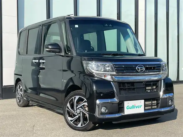 ダイハツ タント カスタムRSトップED VS SAⅢ 大阪府 2019(平31)年 4.4万km ブラックマイカメタリック 社外ナビ　/   フルセグTV/CD/DVD/Bluetooth/USB　/全方位モニター　/衝突軽減ブレーキ/リアコーナーセンサー　/シートヒーター（運転席のみ）　/両側パワースライドドア　/アイドリングストップ/オートマチックハイビーム/純正15インチアルミホイール　/純正フロアマット　/プッシュスタート　/スマートキー　/ハーフレザーシート　/ＬＥＤライト
