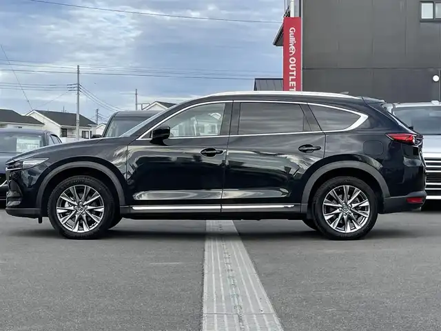 マツダ ＣＸ－８ XD エクスクルーシブモード 群馬県 2019(令1)年 6.1万km ジェットブラックマイカ 安全性能/・レーダークルーズコントロール/・スマートブレーキサポート/・アダプティブLEDヘッドライト/・レーンキープアシスト/・パーキングセンサー/・ブラインドスポットモニター/・標識認識/純正10.25インチSDナビ/　　Bluetooth/フルセグ/CD/DVD/    USB/FM/AM/AUX/   AppleCarPlay/AndroidAuto/BOSEサウンド/サンルーフ/360°ビューモニター/6人乗り/3列シート/白レザーシート/1、2列目パワーシート/1、2列目シートヒーター/1、2列目エアーシート/オートLEDヘッドライト/フォグランプ/リヤフォグランプ/パワーバックドア/ヘッドアップディスプレイ/スマートキー2本/前後ドライブレコーダー/ビルドインETC