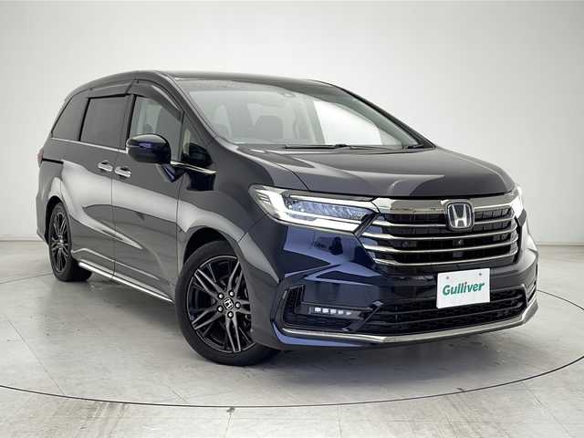 ホンダ オデッセイ ハイブリッド e:HEVアブソルート EX 千葉県 2021(令3)年 2.2万km プレミアムヴィーナスブラックP 禁煙車/エンジンスタートボタン/フィリップダウンモニター/全方位カメラ/前後コーナーセンサー/ＡｐｐｌｅＣａｒＰｌａｙ/レーンキープアシスト/ヒートシーター/前後ドラレコ/電動格納ミラー