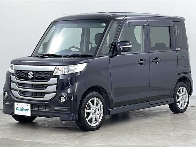 スズキ スペーシア カスタム Z 道央・札幌 2017(平29)年 5.2万km ブルーイッシュブラックパール3 ・4WD/・純正ナビ&ワンセグ&CD&BT/・バックカメラ/・両側パワースライドドア/・社外14インチAW付スタッドレスタイヤ積込/・ドアミラーヒーター/・ウィンカーミラー/・オートライト/・LEDヘッドライト/・LEDフォグランプ/・電動格納ミラー/・プッシュスタート/・アイドリングストップ/・スマートキー/・ドアバイザー