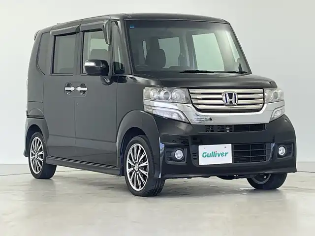 ホンダ Ｎ ＢＯＸ カスタム G ターボパッケージ 岐阜県 2013(平25)年 6.1万km クリスタルブラックパール 社外ナビ(AVN112M)/AM/FM/CD/ワンセグTV/両側パワースライドドア/クルーズコントロール/純正フロアマット/純正ドアバイザー/純正15インチアルミホイール/スペアキー/スマートキー/ハロゲンライト/フォグランプ