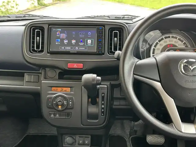 マツダ キャロル ハイブリッドGX 長崎県 2024(令6)年 0.5万km ベージュ ワンオーナー/社外メモリナビ/（CD/DVD/BT/フルセグ）/バックカメラ/衝突軽減ブレーキ/レーンアシスト/シートヒーター/ETC/前後ドライブレコーダー/オートライト/スマートキー/プッシュスタート/純正14インチAW/カラーコード：WBB　ソフトベージュメタリック