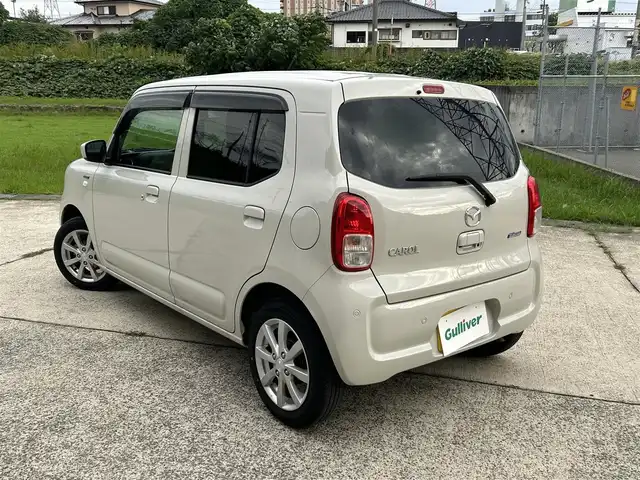 マツダ キャロル ハイブリッドGX 長崎県 2024(令6)年 0.5万km ベージュ ワンオーナー/社外メモリナビ/（CD/DVD/BT/フルセグ）/バックカメラ/衝突軽減ブレーキ/レーンアシスト/シートヒーター/ETC/前後ドライブレコーダー/オートライト/スマートキー/プッシュスタート/純正14インチAW/カラーコード：WBB　ソフトベージュメタリック