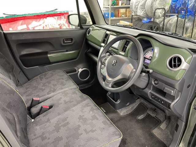 スズキ ハスラー G ターボ 道央・札幌 2019(令1)年 5.8万km クールカーキパールメタリック/ホワイト2トーンルーフ ・4WD/・デュアルカメラブレーキサポート/・衝突軽減ブレーキ/・グリップコントロール/・社外SDナビ　フルセグ/CD/DVD/BT/SD/・社外エンジンスターター/・シートヒーター/・ヒルディセントコントロール/・レーンキープアシスト/・横滑り防止装置/・ステアリングスイッチ/・電動格納ミラー/・ヘッドライトレベライザー/・純正フロアマット/・スマートキー/スペアキー/・取説/保証書