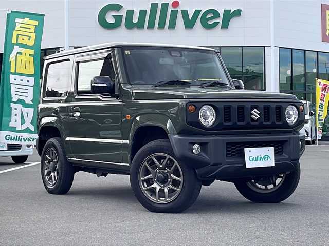 スズキ ジムニー XC 長野県 2018(平30)年 3.6万km ジャングルグリーン 禁煙車/社外7インチナビ/【CN-E300D】/（CD/ワンセグTV/Bluetooth）/セーフティーサポート/・デュアルセンサーブレーキサポート/・誤発進抑制機能/・車線逸脱警報機能/・ふらつき警報機能/・先行車発進お知らせ機能/・標識認識機能/・ハイビームアシスト/ビルトインETC/クルーズコントロール/革巻きステアリング/ステアリングスイッチ/前席シートヒーター/ドライブレコーダー/LEDヘッドライト/フォグランプ/オートライト/スマートキー/Pスタート/電動格納ミラー/純正16インチAW/純正フロアマット/純正ドアバイザー