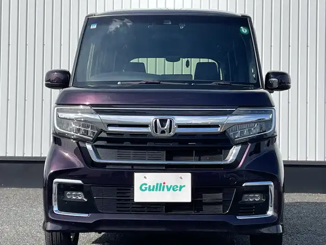 ホンダ Ｎ ＢＯＸ カスタム L ターボ 千葉県 2021(令3)年 2.2万km プレミアムベルベットパープル・パール 純正8インチナビ/(Bluetooth/TV/DVD/CD)/バックカメラ/衝突被害軽減システム/車線逸脱警報/クルーズコントロール/ハーフレザーシート/両側パワースライドドア/横滑り防止装置/ETC/ドライブレコーダー/アイドリングストップ/LEDヘッドライト/フォグランプ/オートライト/ウィンカーミラー/電動格納ミラー/純正15インチAW/シートヒーター/プッシュスタート/スマートキー/フロアマット/ドアバイザー/スペアキー/取扱説明書/保証書