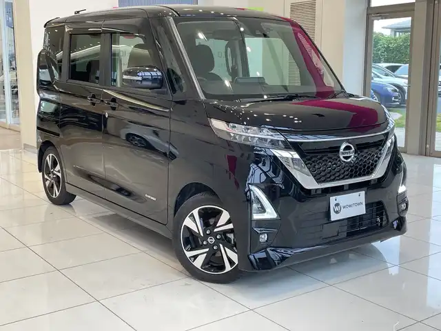日産 ルークス ハイウェイスター Gターボ 埼玉県 2022(令4)年 2.9万km ブラック 純正9インチメモリナビ/　　BT/フルセグ/アラウンドビューモニター/左側パワースライドドア/LEDオートライト/純正15インチアルミホイール/ステアリングスイッチ/アイドリングストップ/純正ETC/禁煙車